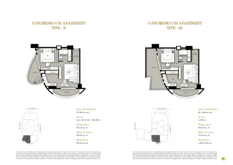 Marina Star floor plan 1 BR · 921 sqft