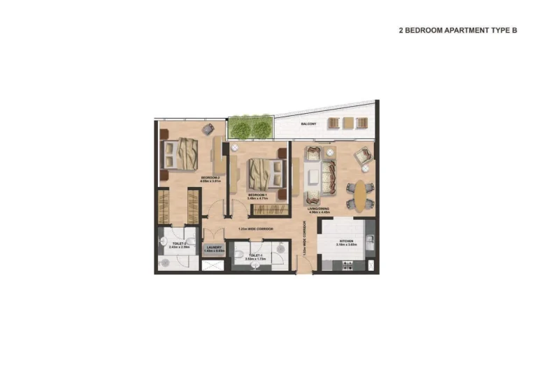 Gemini Splendor floor plan 2-спальн.