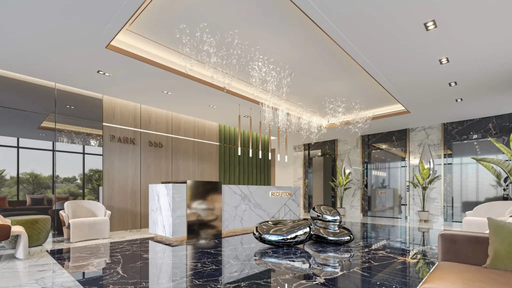 555 Park Views apartment interior — developer rendering