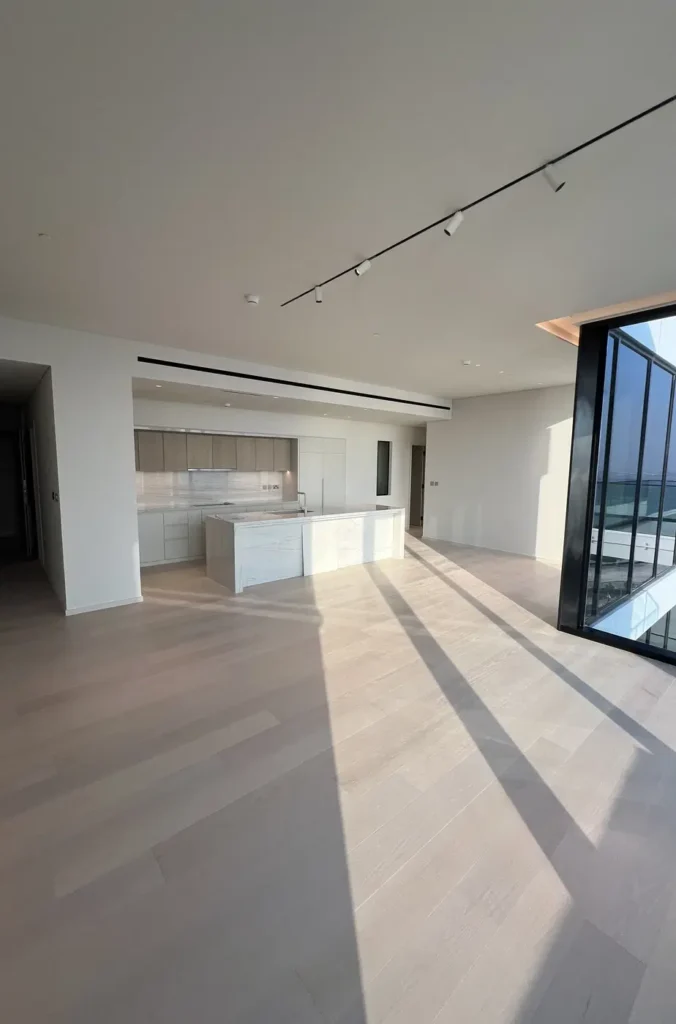 empty living room, Kempinski Residences The Creek - Tower 1, Healthcare City Phase 2, Dubai