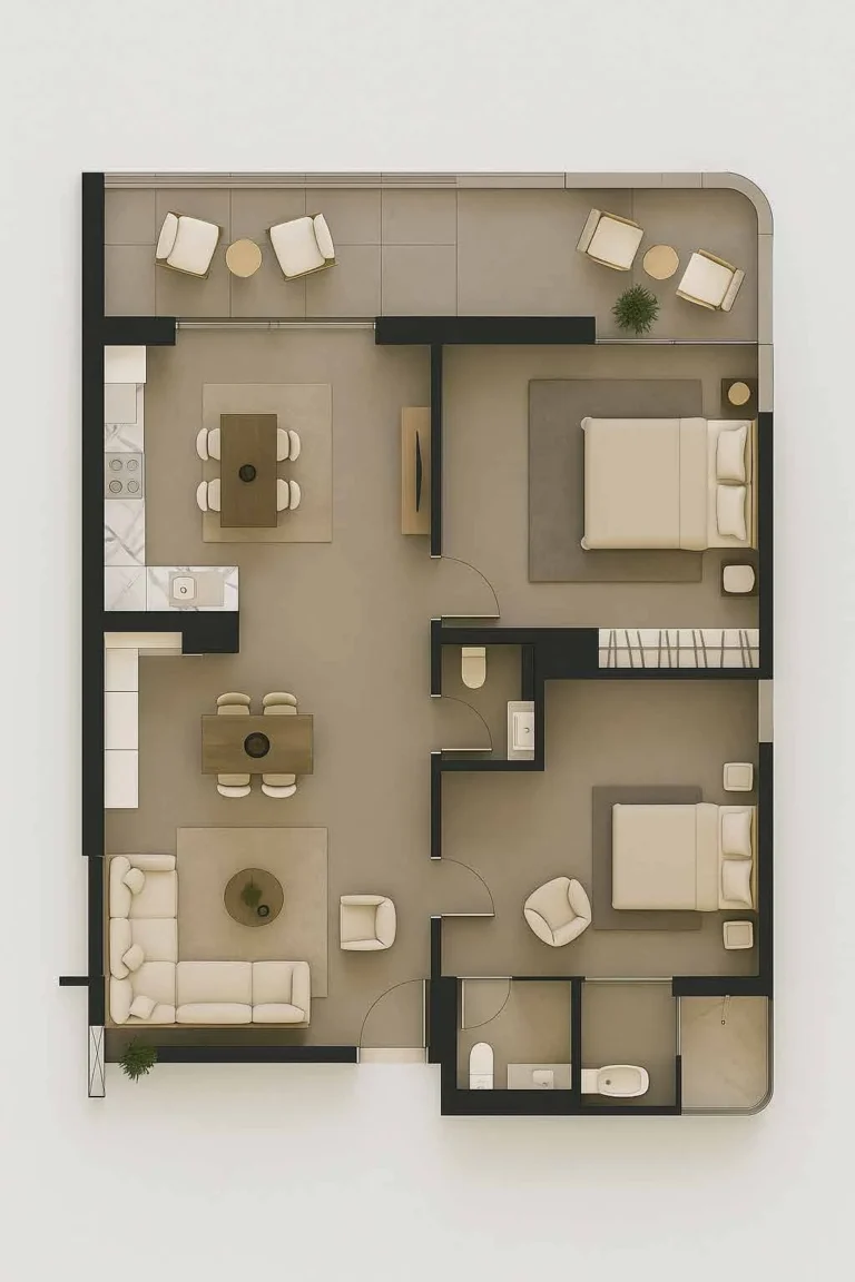 Maak Residence floor plan 2-спальн.