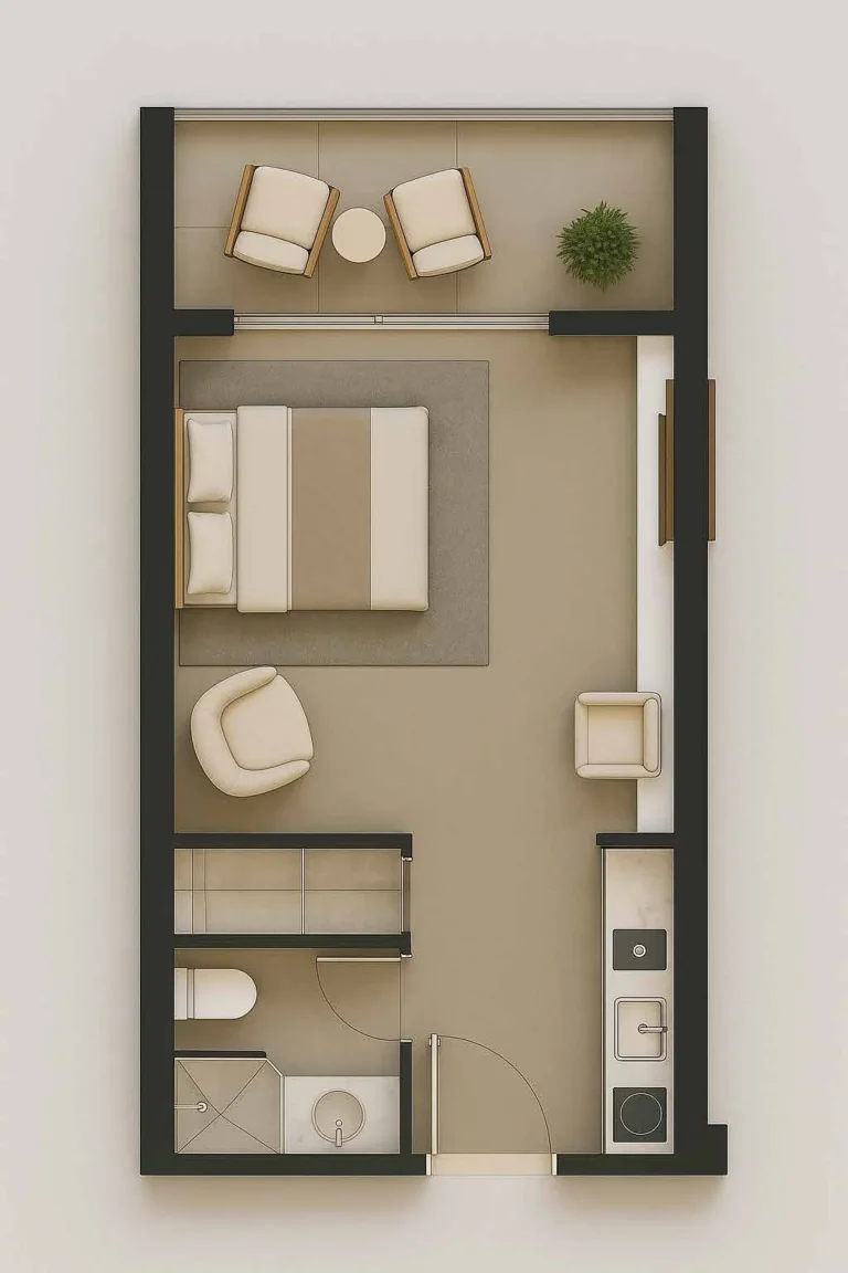 Maak Residence floor plan 1-спальн.