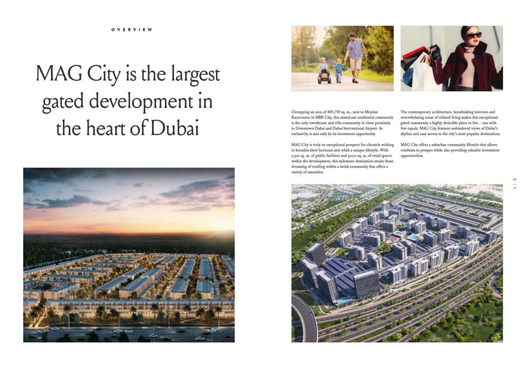 aerial view of a large gated residential development in Dubai
