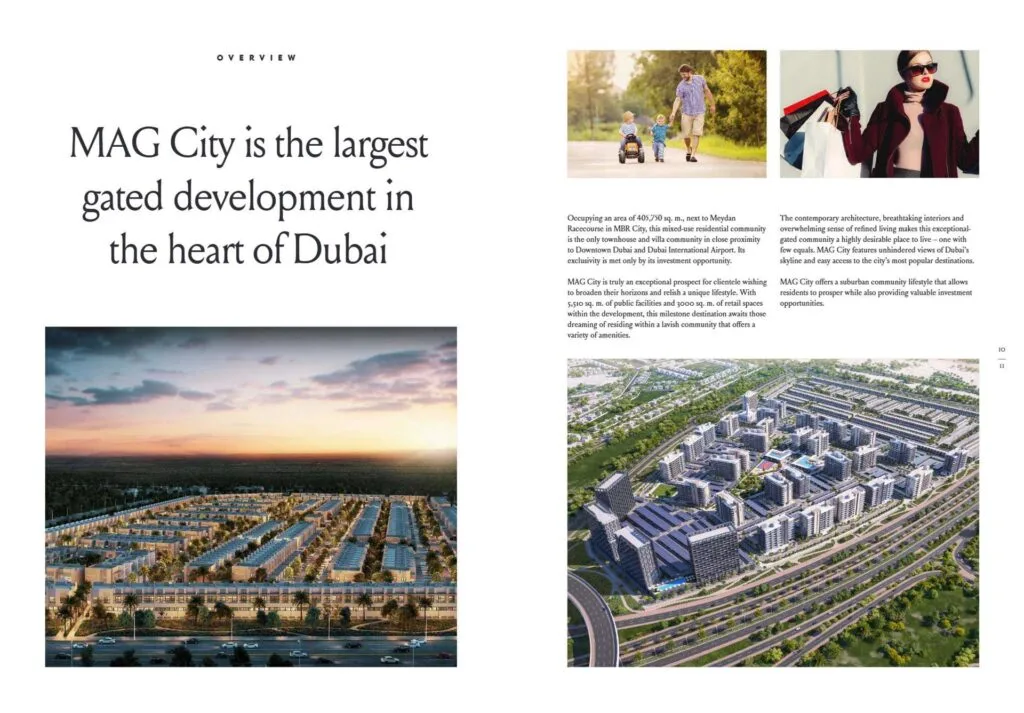 aerial view of a large gated residential development in Dubai