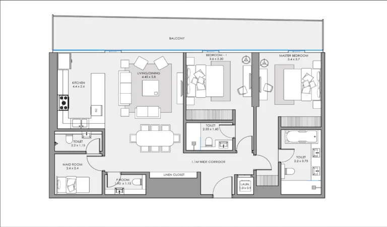 Mar Casa floor plan 2 BR