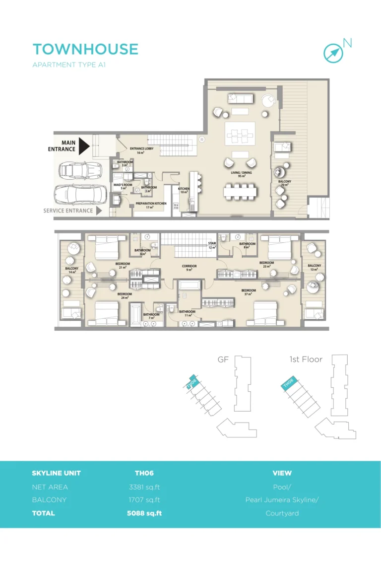 Nikki Beach Residences Dubai floor plan 4 BR · 5088 sqft