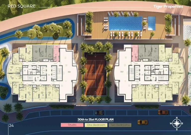 Red Square floor plan Typical floor plate