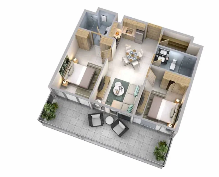 Reva by Damac floor plan 2 BR