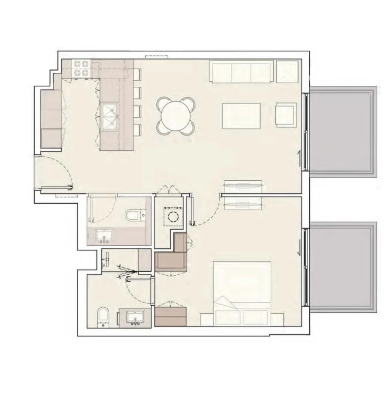 Rosemont Residences JVT floor plan 1-спальн.
