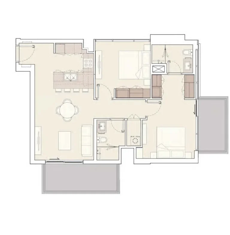 Rosemont Residences JVT floor plan 2-спальн.