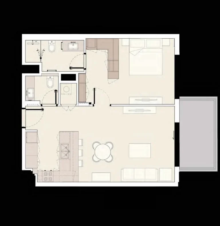 Rosemont Residences JVT floor plan 1-спальн.