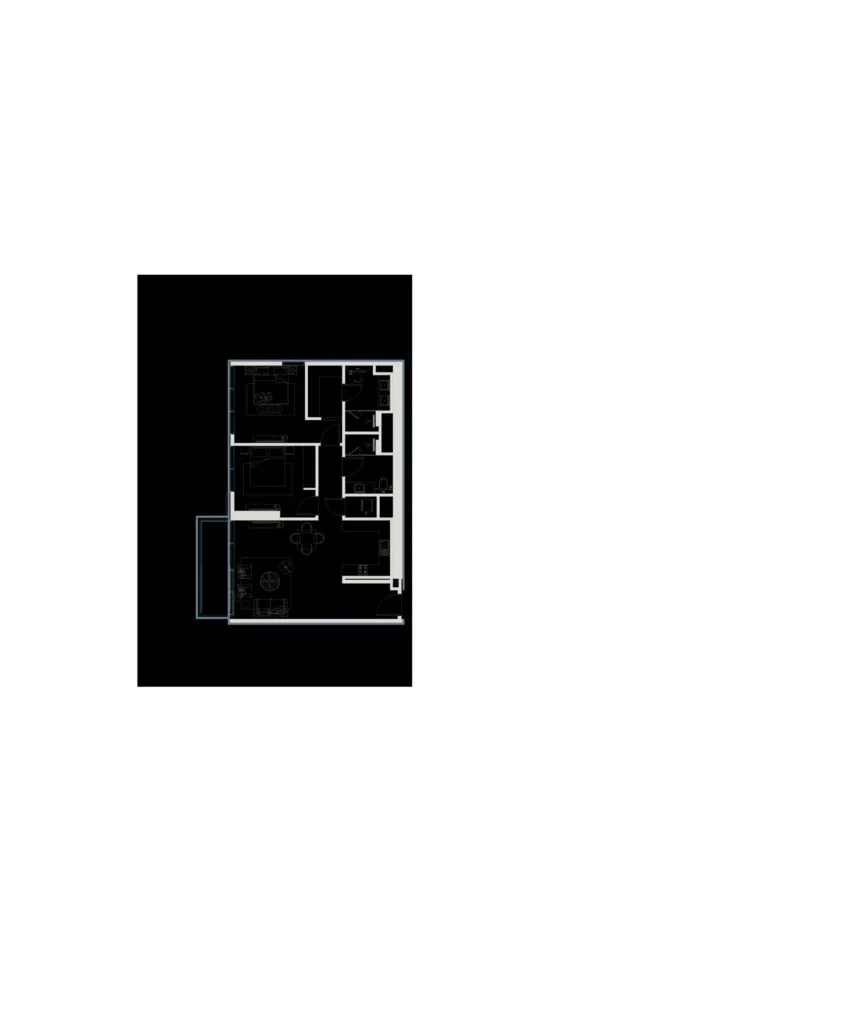 Two detailed floorplans of two and three bedroom apartments