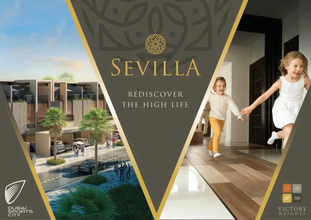 Exterior view of residential buildings and children running indoors
