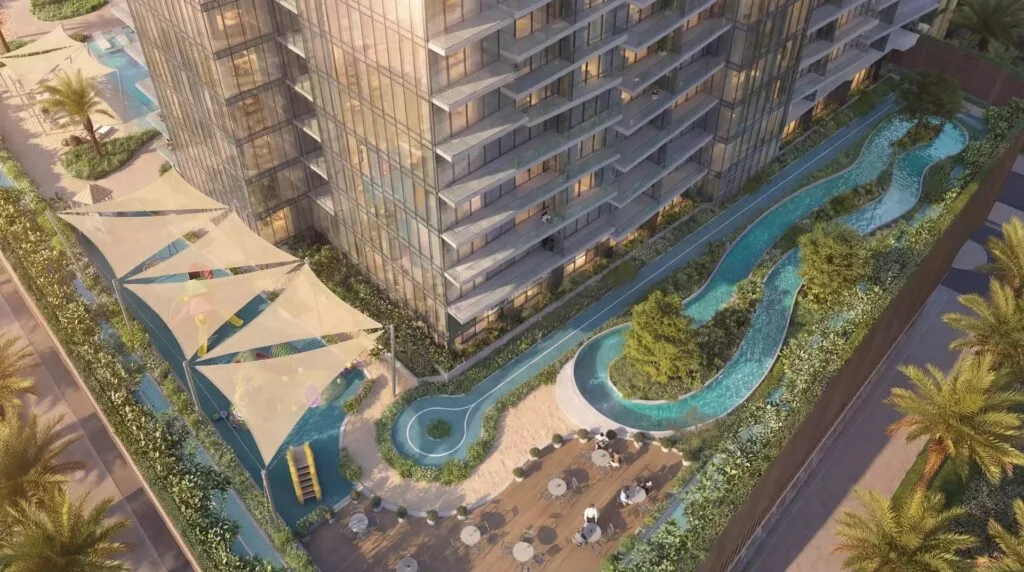 Skyhills Residences lazy river and podium landscaping