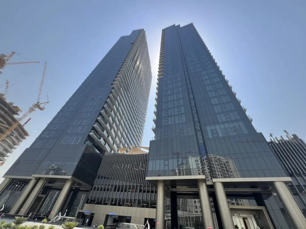 Skyhills Residences towers after completion, July 2026