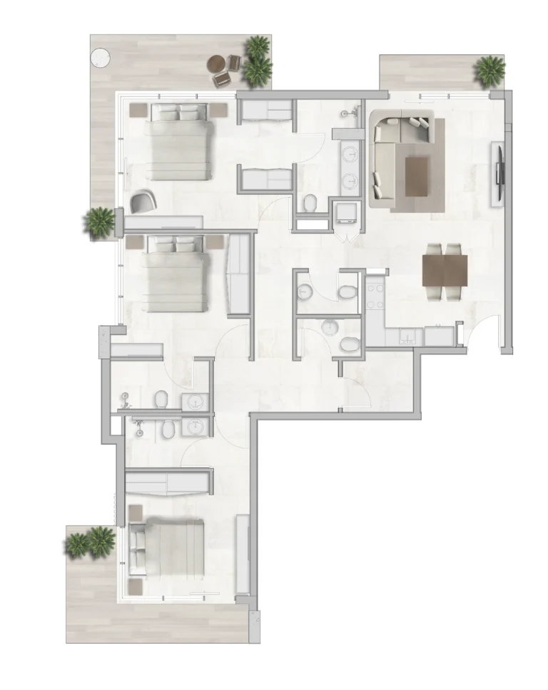Sola Residences floor plan 3 BR