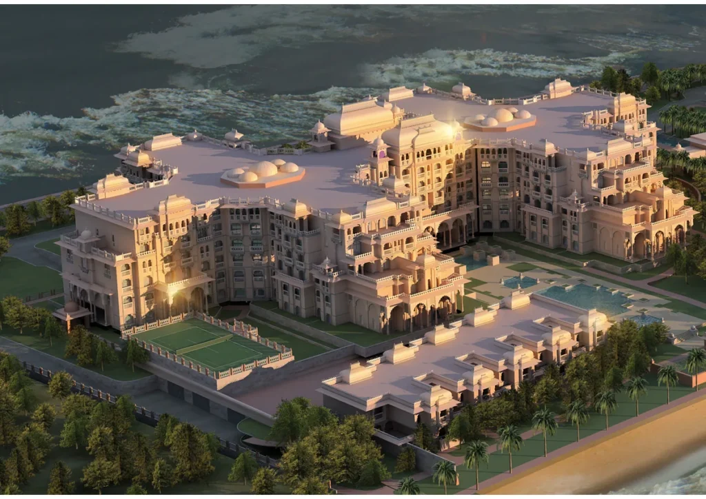 aerial render of Grandeur Residences, Grandeur Residences, Palm Jumeirah, Dubai