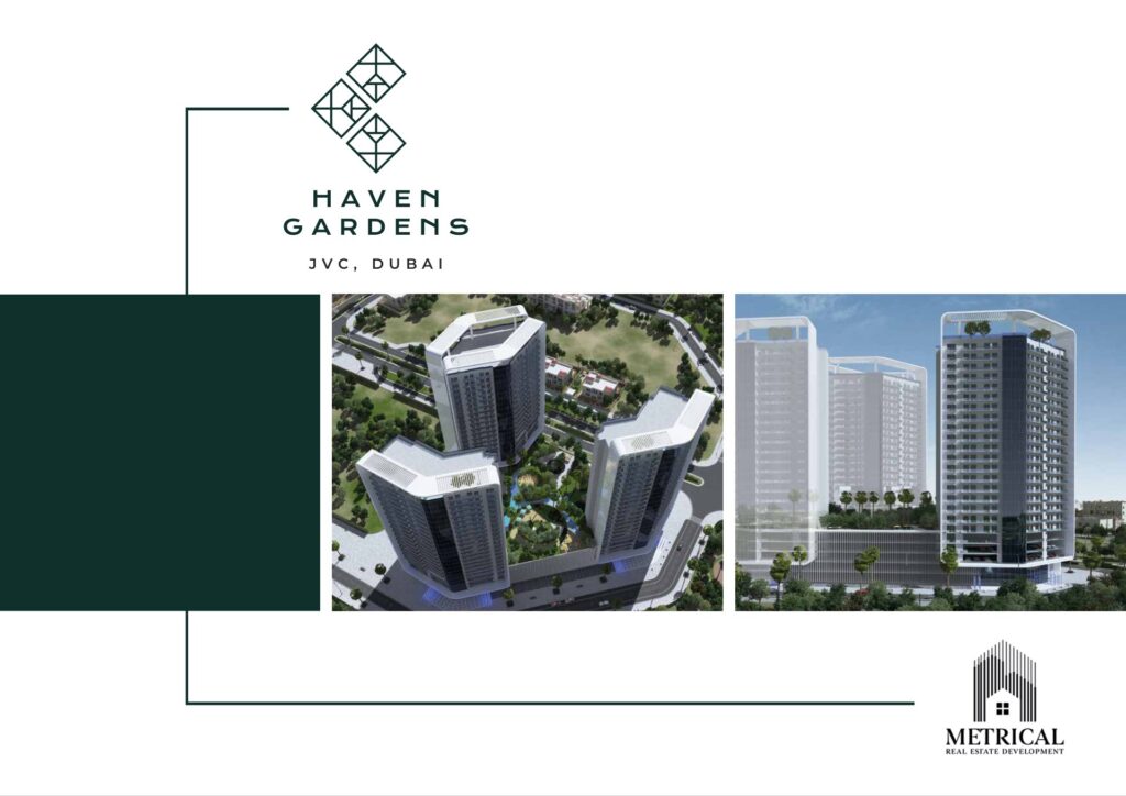 Aerial and side view renders of three high-rise buildings