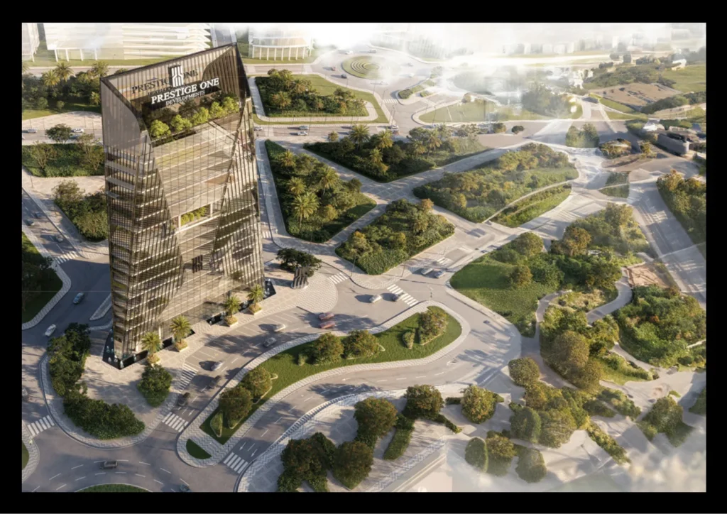 The One By Prestige One in Dubai — aerial view