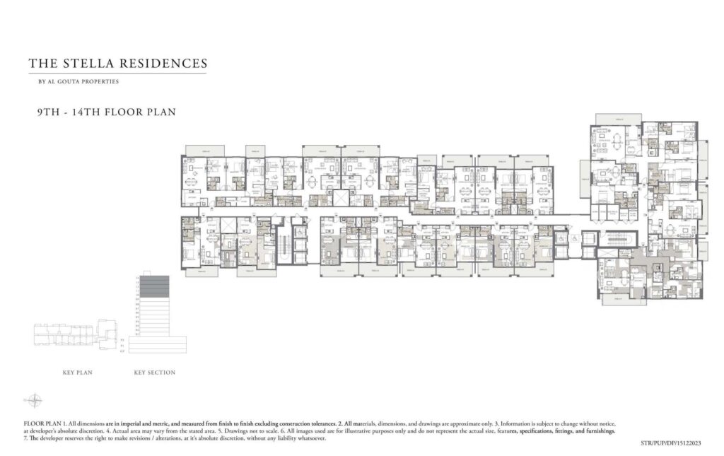 Interior render of a one bedroom apartment living and dining area