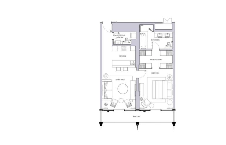 The Sterling floor plan 1 BR