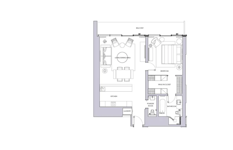 The Sterling floor plan 1 BR