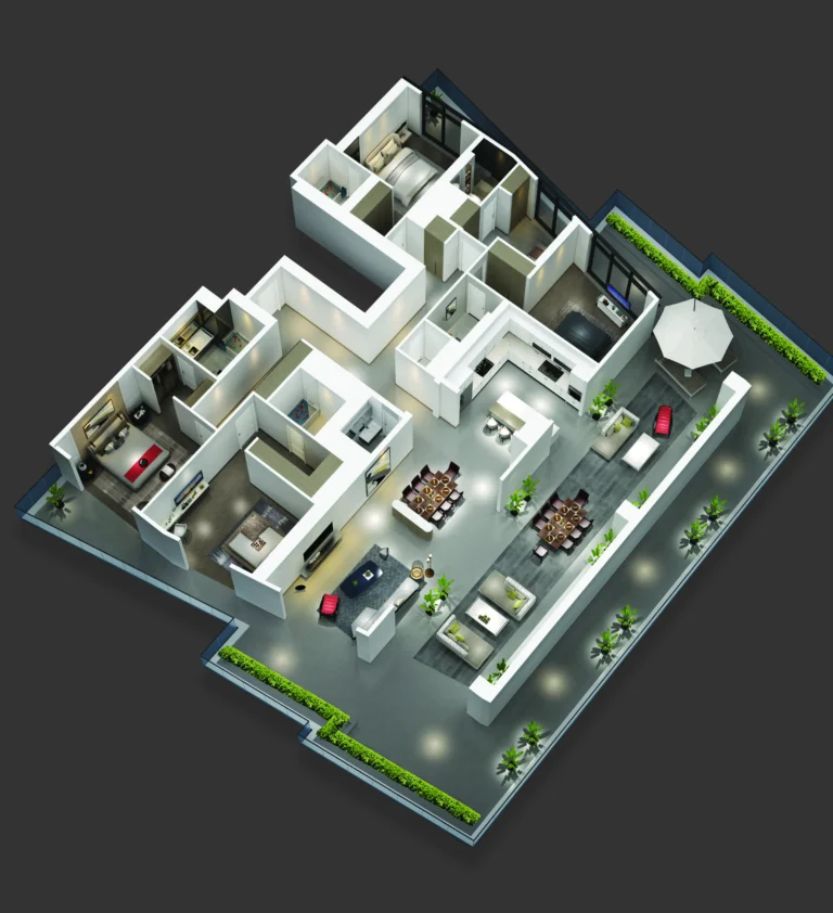 Tonino Lamborghini Residences floor plan 3 BR