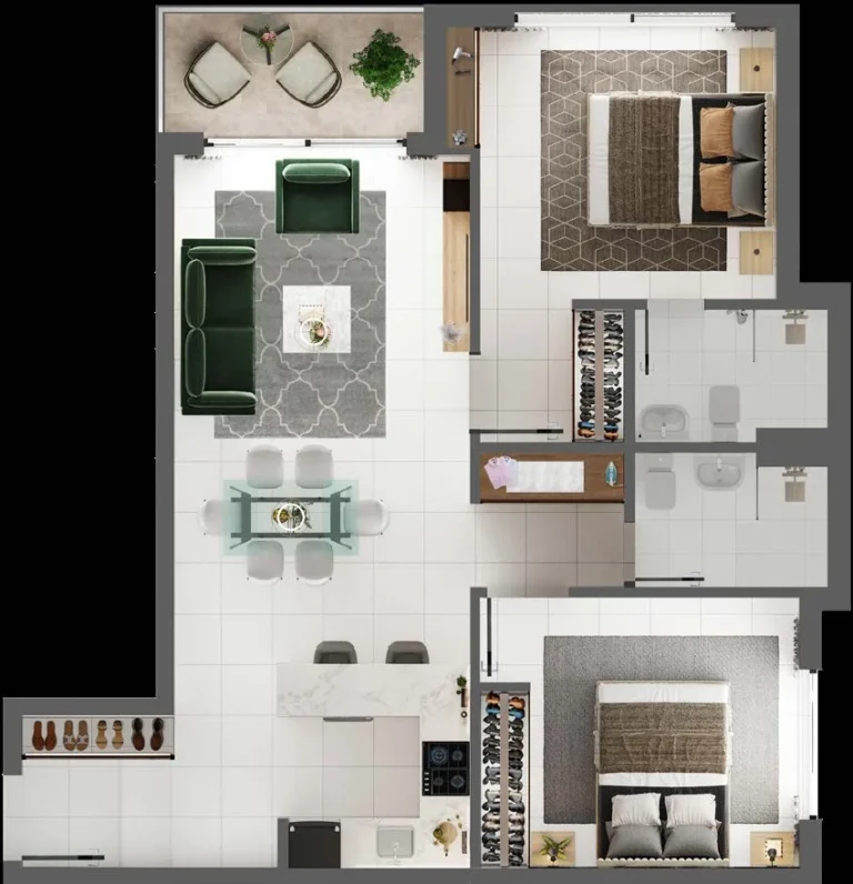 Torino by Oro floor plan 2-спальн.