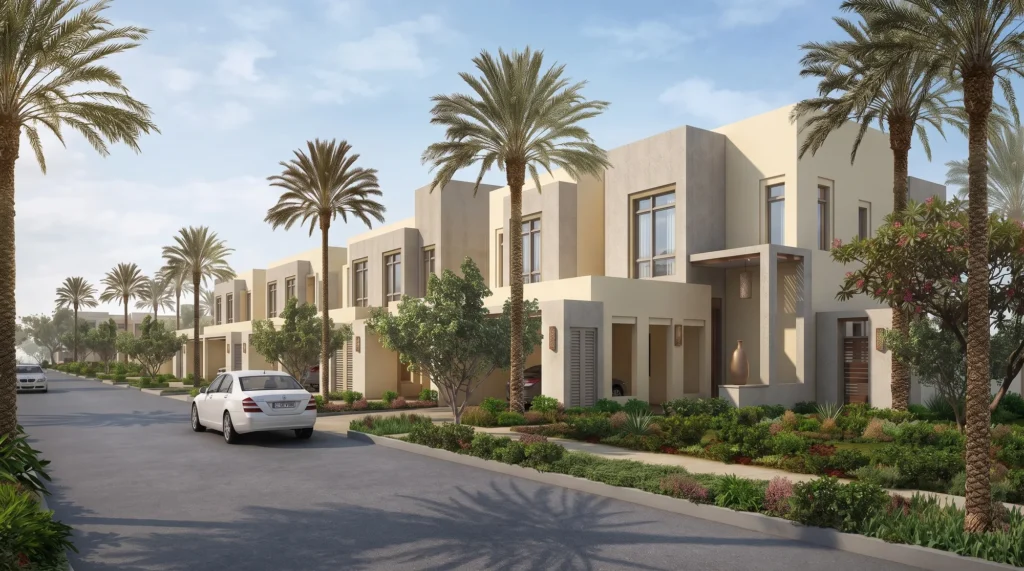 Town Square Hayat townhouses, Town Square Dubai — rendering