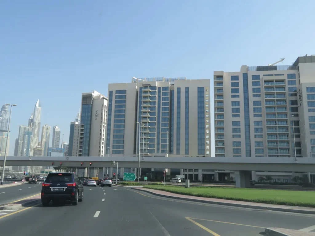 buildings from the Sheikh Zayed road side, Vida Residences 3 & 4 - The Hills, The Hills, Dubai