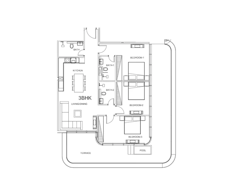 Villa dell Arte floor plan 3-спальн.